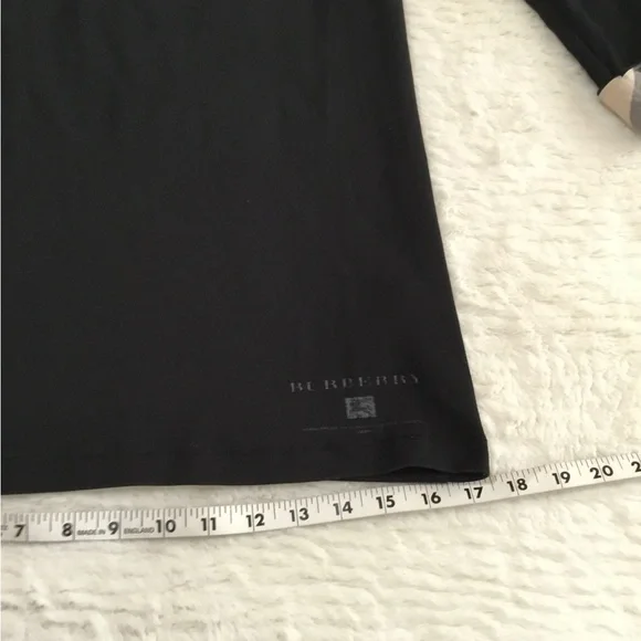 Burberry Brit black cotton t-shirt featuring 3/4 sleeves size large - Picture 5 of 11